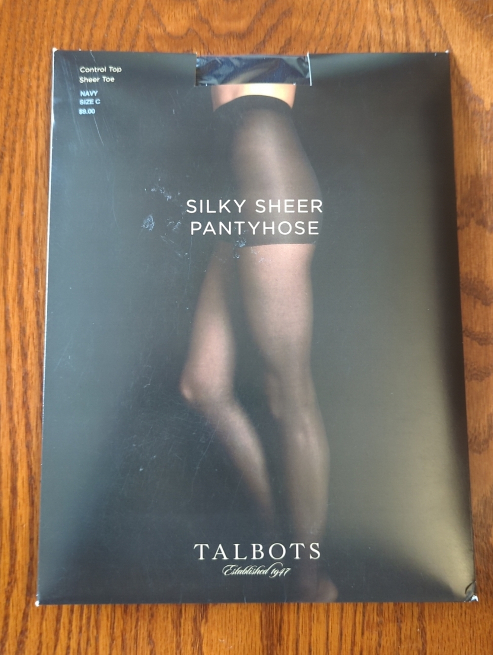 Talbots Silky Sheer Control Top Pantyhose Navy Sheer Toe Size C │New in package